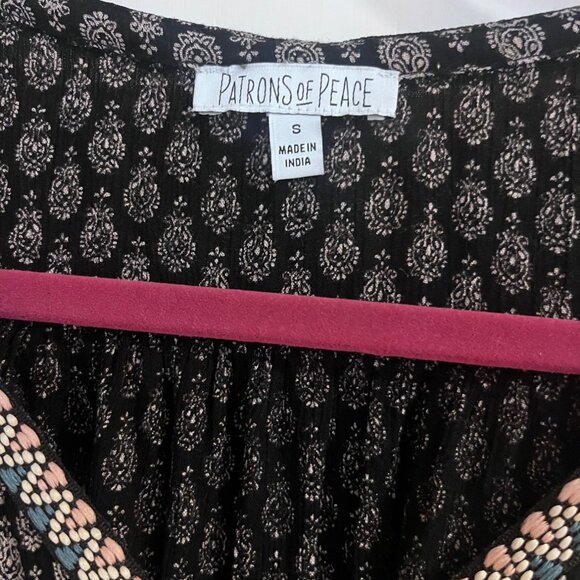 Patrons of Peace womens sleeveless top sz S boho hi low hem ruffle v neck - Picture 4 of 9